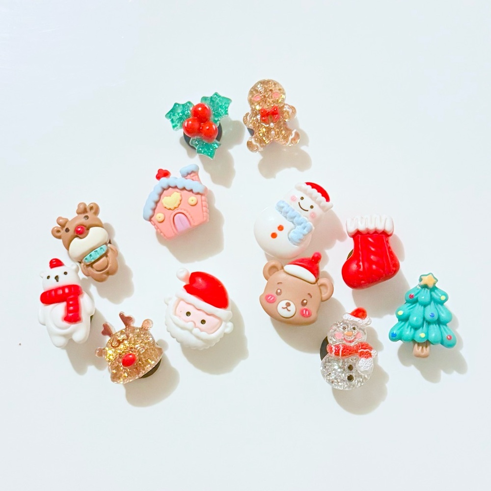 12 Christmas Resin Croc Charms Jibbit Shoe Charm Disney Croc Charms